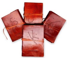 Leather Zodiac Sign Diary -