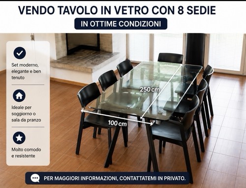 Tavolo pranzo vetro - tavolo,