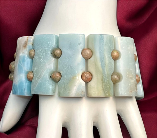 Bracciale blu grosso pietre