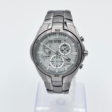 Orologio da polso Citizen Titanio Alterna Cronografo 44mm Radio Quadrante Bianco Solare