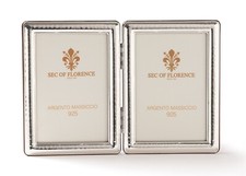 Cornice portafoto 5"x 3,5" in argento sterling 925 massiccio 7372/9x13DOPPIA retro legno UK