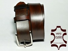 CINTURA IN PURO CUOIO UOMO DONNA 4 CM DI LARGHEZZA ARTIGIANALE CUOIO  ITALIANO