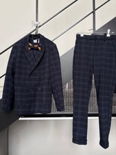140 ZARA Navy Plaid Doppio