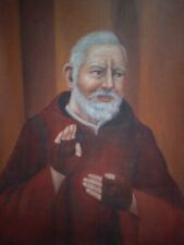 Dipinto di padre pio Dipinto A Mano Olio Su Tela 30x40 CM Compreso Telaio Legno.
