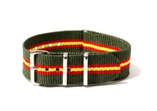 Cinturino per orologio in tessuto cordura nato ansa 20mm verde rosso giallo kanv