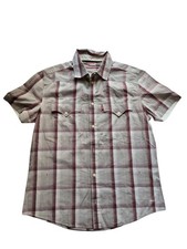 Camicia Uomo LEVIS a Quadri Taglia LARGE  Colore Beige E Rosso In Cotone