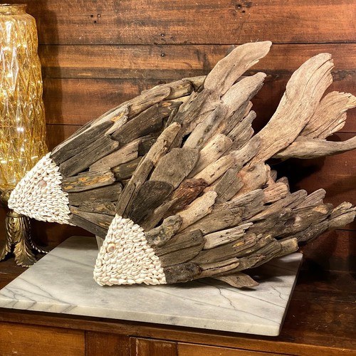 Scultura pesce driftwood fatta - pesce,
