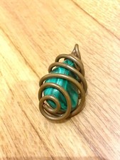 Ciondolo a spirale rame con Pietra Verde