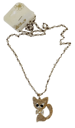 Collana dorata con grande - collana,