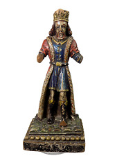 Statua barocca in legno re con