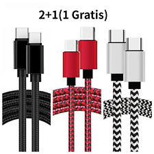 Cavo USB Type C 2m Dati Ricarica Rapida Caricatore 3 pezzi Samsung Huawei Xiaomi