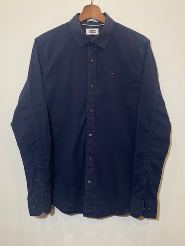 Tommy jeans camicia blu navy - tommy,