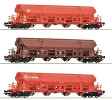 ROCO 6600153 Scala HO Set tre carri tramoggia a tetti apribili DB AG
