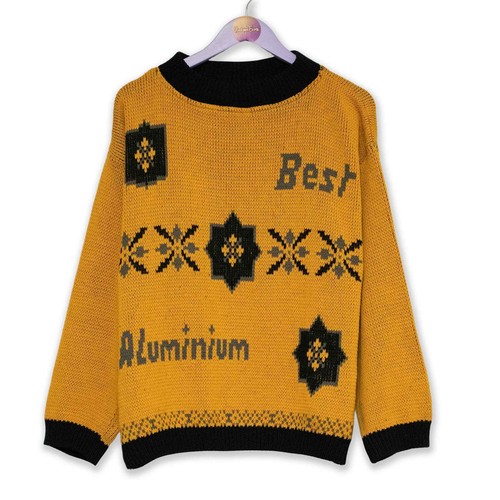 Maglione vintage ocra nero - vintage, e