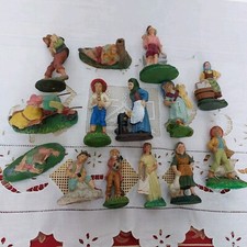 14 antiche statuine presepe in cartapesta Italy