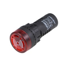 AC/DC 220V Indicatore Luce con Cicalino Rosso Lampeggiante Allarme 22mm 