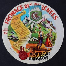 Grande etichetta formaggio LE MONTAGNE ARIEGEOIS Pirenei St Girons Ariège 28