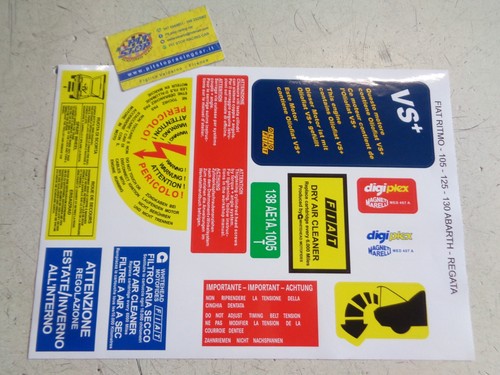 Kit adesivi vano motore fiat - vano,