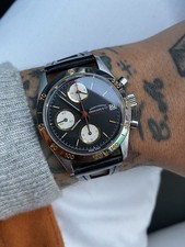 Eberhard Champion 31022 Cal. Lemania 5100 black dial 37 mm 1990s