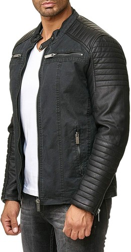 Giacca pelle biker uomo