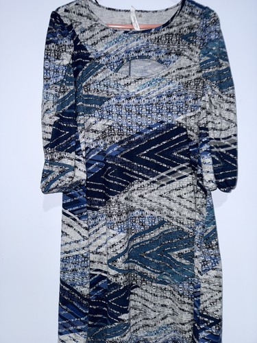 Abito stampa blu grigio - blu, e