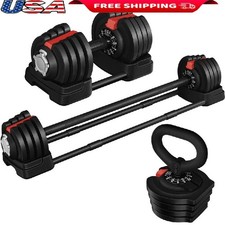 Set pesi bilanciere kettlebell manubrio regolabile rapido 3 in 1 strumento palestra casa nuovo
