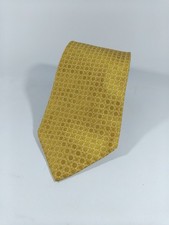  Salvatore Ferragamo Cravatta Geometrico Giallo Oro 100 % Seta necktie A939