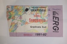 BigliettoTicket Stadio calcio Partita SUPERCOPPA SAMPDORIA GENOA ROMA 91 92