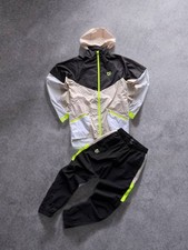 Tuta-Tracksuit-Veste Completa Footkorner Antivento Giallo Fluo Nero e Bianco