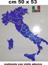 adesivo Italia cartina mappa politica regioni e citta' italiane cm 50 x 53