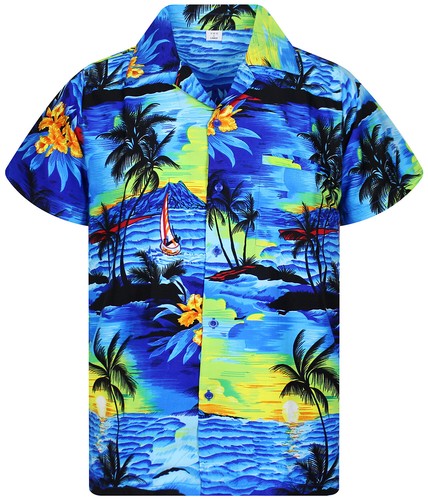 Camicia hawaiana surf blu - hawaiana,