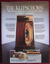 Pubblicità stampa altoparlanti stereo KLIPSCH Klipschorn 1980 ~ Il miglior sistema al mondo