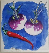 Ettore FICO, Tecnica mista su carta, 1999 cm. 19,3x17,5 (cornice cm. 41x34)