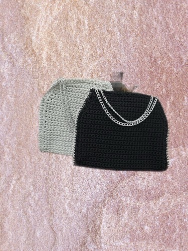 Borsa nera argento realizzata - nera/argento,