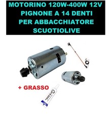 Motorino 12V a 14 Denti 120w-400w per Abbacchiatore Scuotiolive + Grasso