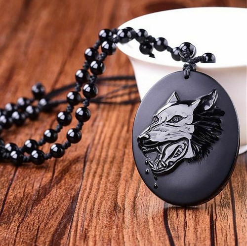 Collana testa lupo - collana,