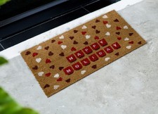 Tappeto Natalizio Zerbino Cocco Antiscivolo Entrata Casa Happy Holidays