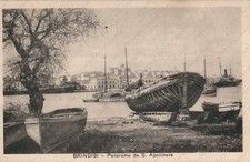 BRINDISI Panorama da San S. Apollinare Barche Cartolina 