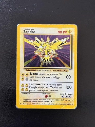 Pokemon card zapdos 102 - zapdos, 16/102