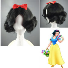 Parrucca Biancaneve Principessa adulti carnevale cosplay professionale neri mora