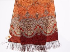  Écharpe femme laine 100% frange soie 60x150 authentique PAVLOVO POSSAD Russie 