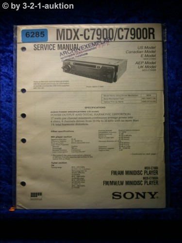 Manuale servizio sony mdx - sony,