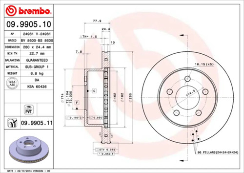 Set freni disco brembo - set,