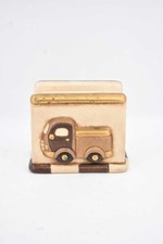 Porta Tovaglioli In Ceramica Thun Con Furgoncino Marrone 12x10,5cm