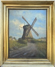 Impressionista Axel Tankmar 1880-1960 Nordica Paesaggio D'Estate Con Mulino