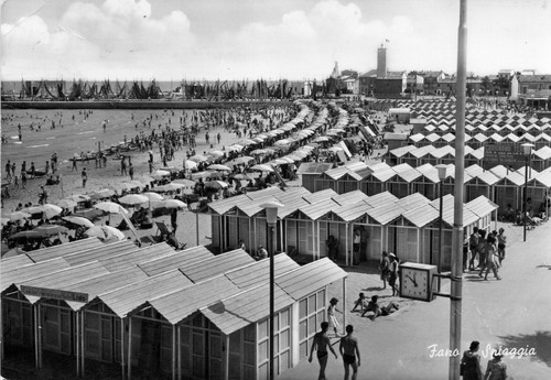 Cartolina fano spiaggia - cartolina,