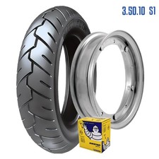 Kit Copertone + camera + cerchio michelin s1 3 50 10 tubeless per scooter vespa