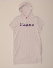 KAPPA Vestito donna con cappuccio maniche corte e cappuccio UK 18 XL bianco cotone BY05
