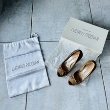 LUCIANO PADOVAN Sandalo Donna In Camoscio E Capretto Marrone Con Plateau Tg 35.5