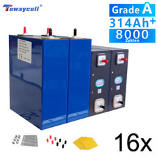 16x Tewaycell 3.2V 314Ah grado A 8000 cicli cella LiFePO4 litio ferro fosfato